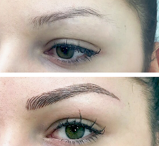 Avant et après microblading